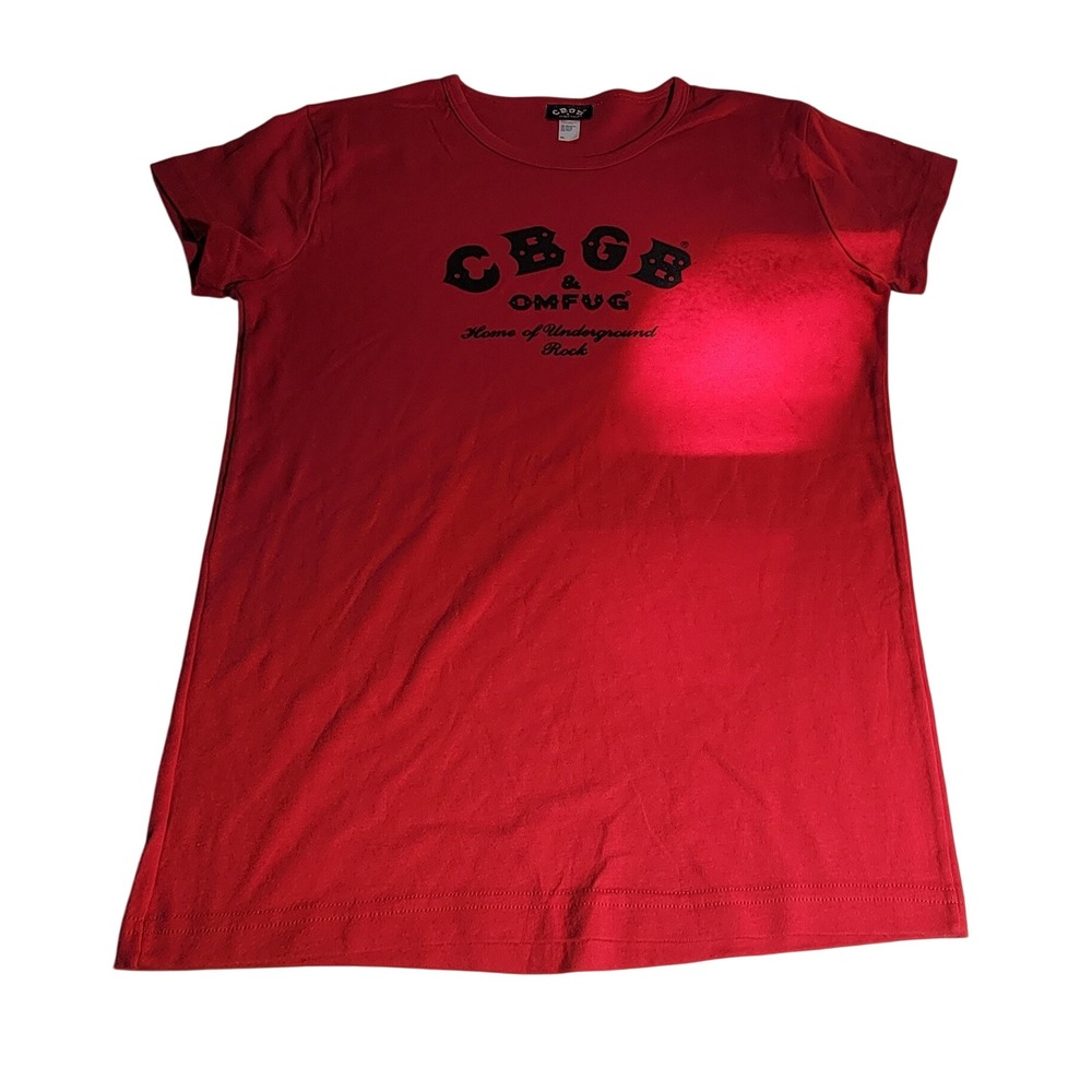 CBGB OMFUG Home of Underground Rock Graphic Tee Red Short Sleeve XL Music Shirt